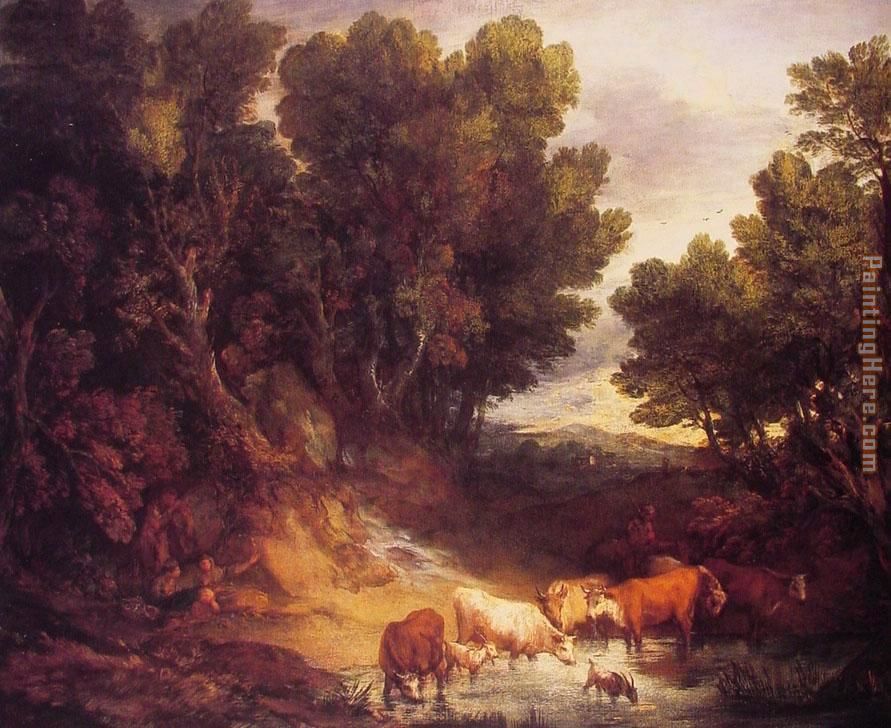 The Watering Place painting - Thomas Gainsborough The Watering Place art painting